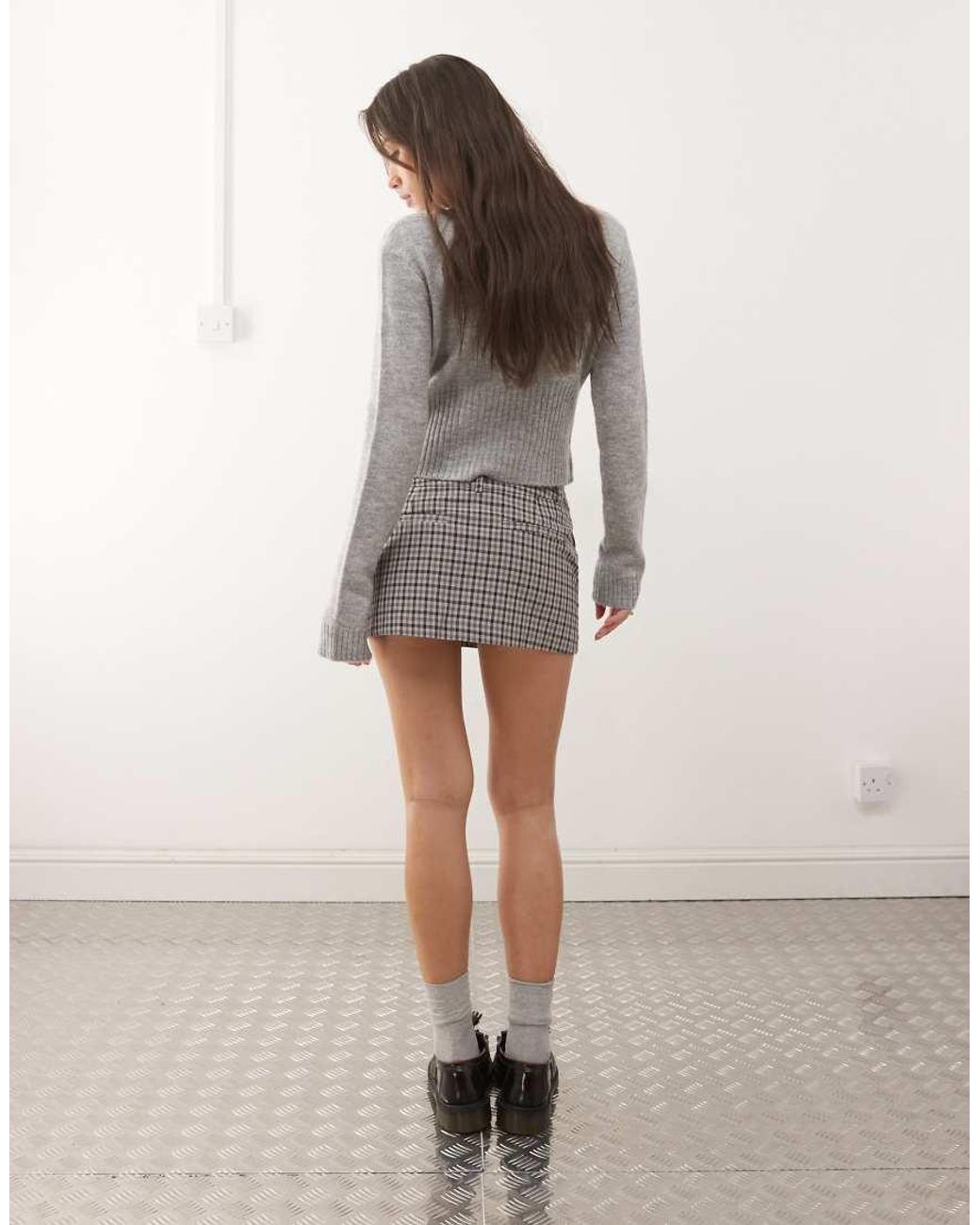 Monki Natural Tailored Mini Skirt