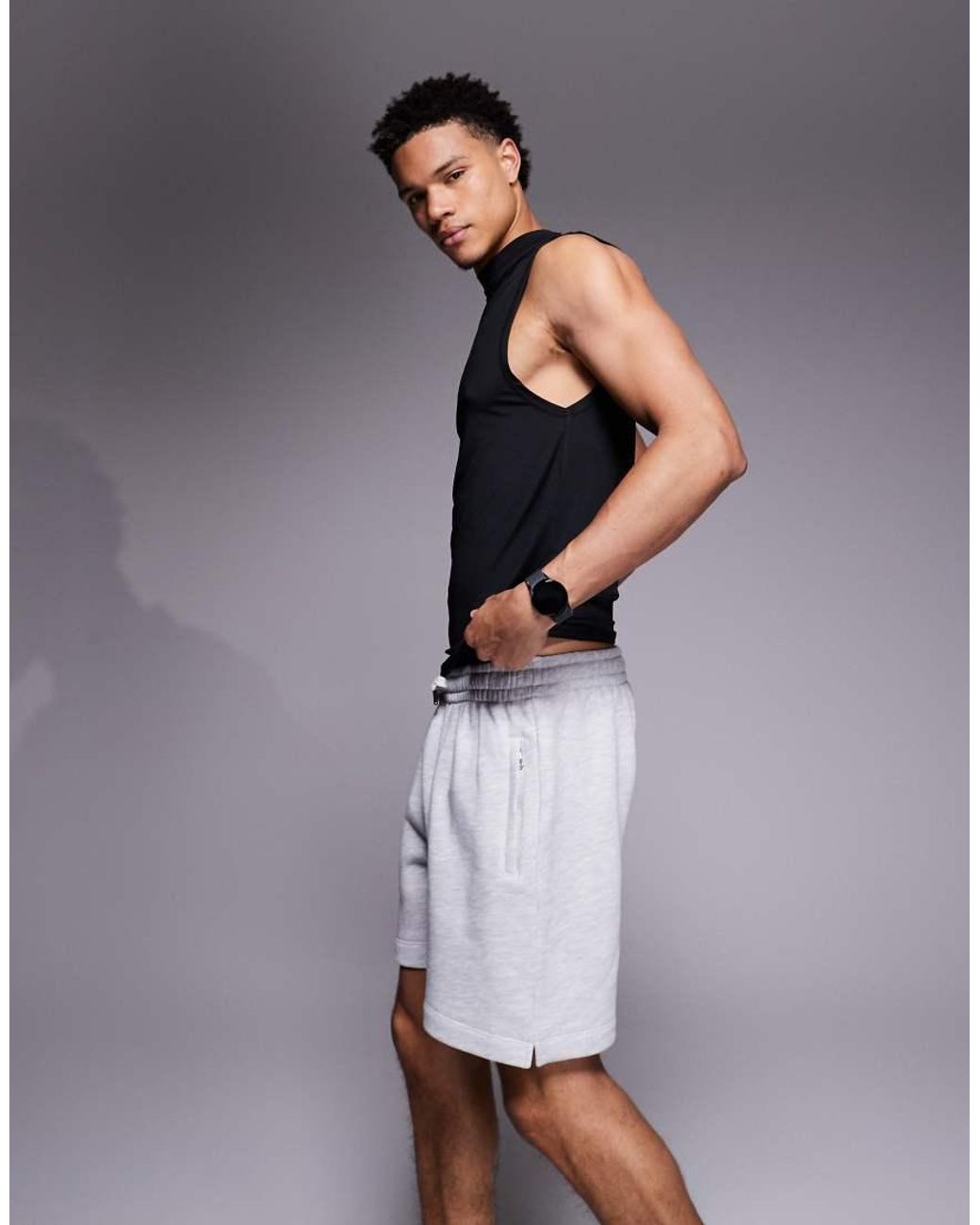 4505 Gray Icon Rest Day Heavyweight 420gsm Cotton 7 Inch Sweat Shorts for men