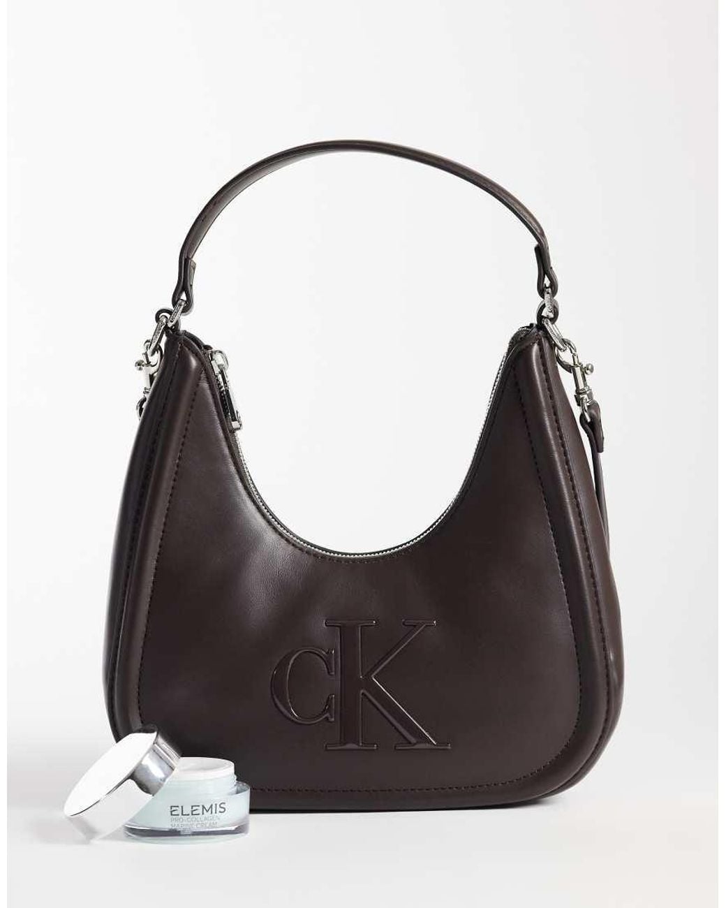 Calvin Klein Black Small Crescent Bag With Bold Logo