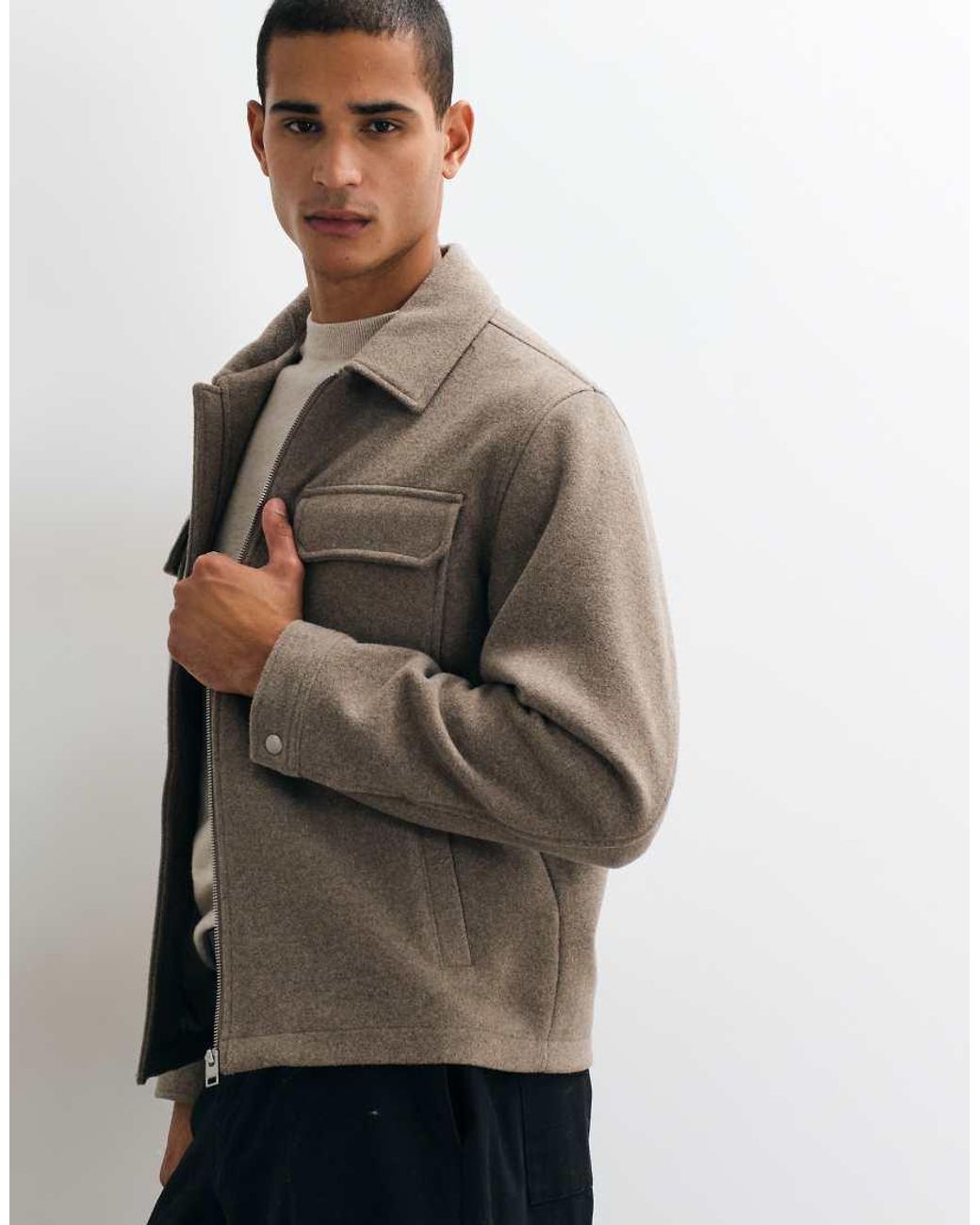 Jack & Jones Natural Wool Blend Jacket for men