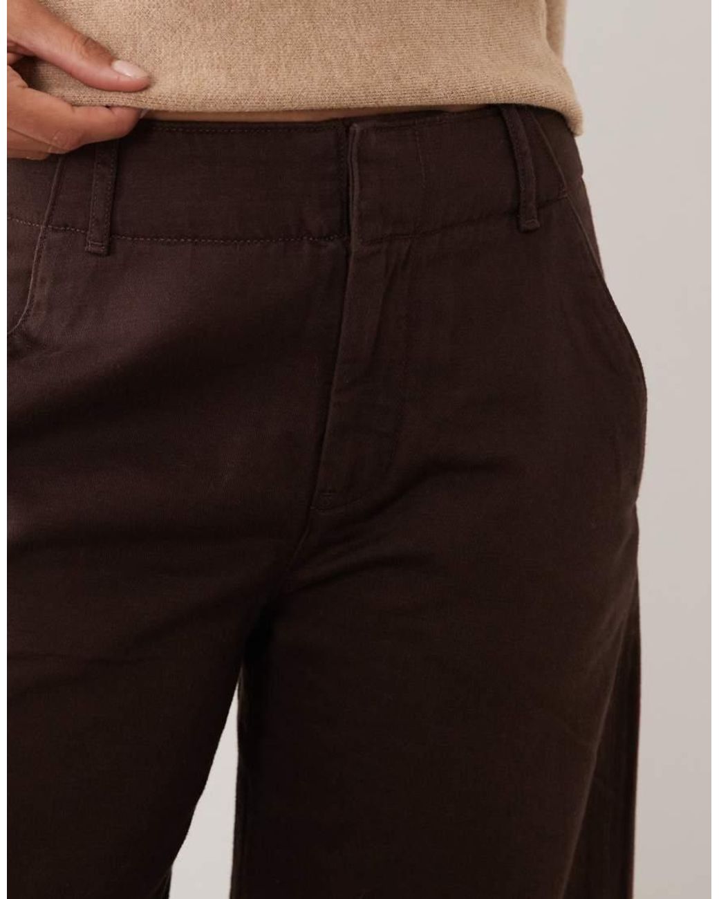 Abercrombie & Fitch Brown High Rise Barrel Fit Pants