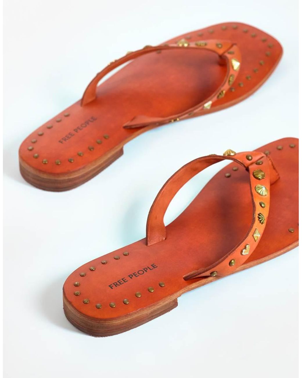 Free People Orange Tide Thongs