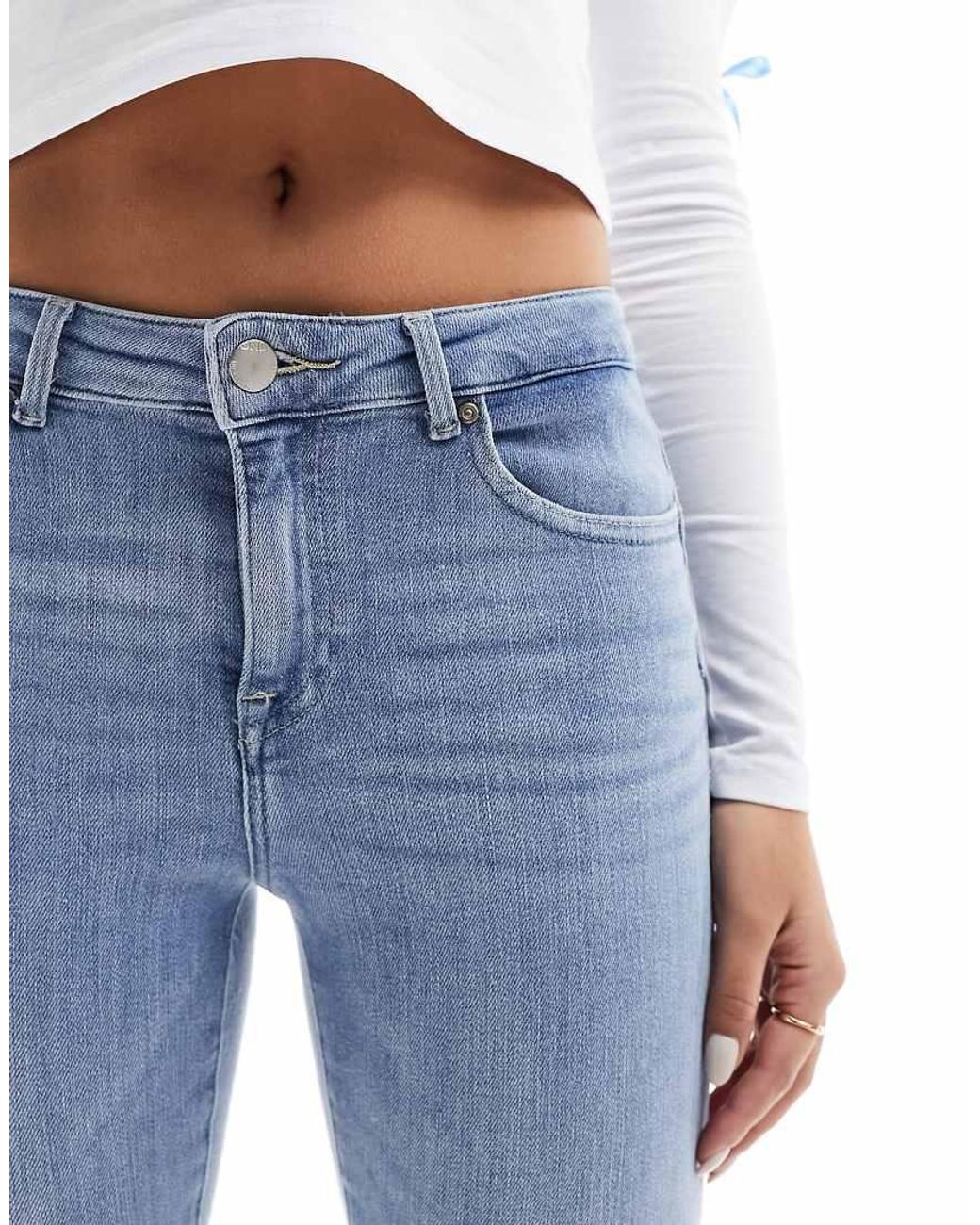 ONLY Blue Power Mid Rise Sculpt Skinny Jeans