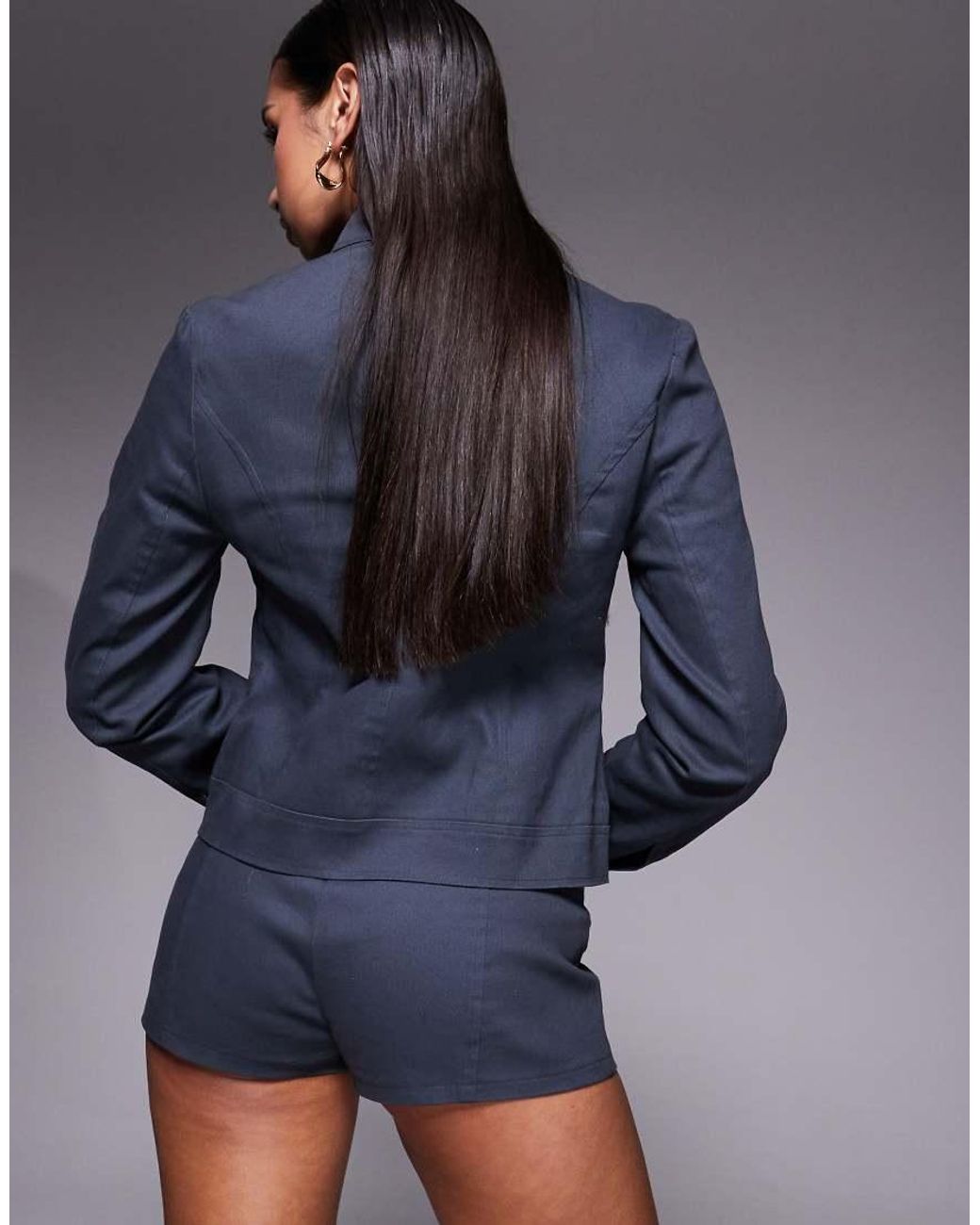 Edikted Blue Kayra Micro Shorts