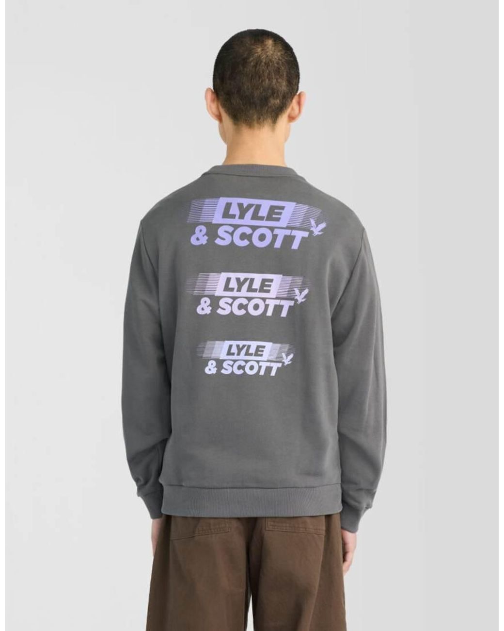 Lyle & Scott Gray Mid Layers Branded Repeat Graphic Sweatshirt for men