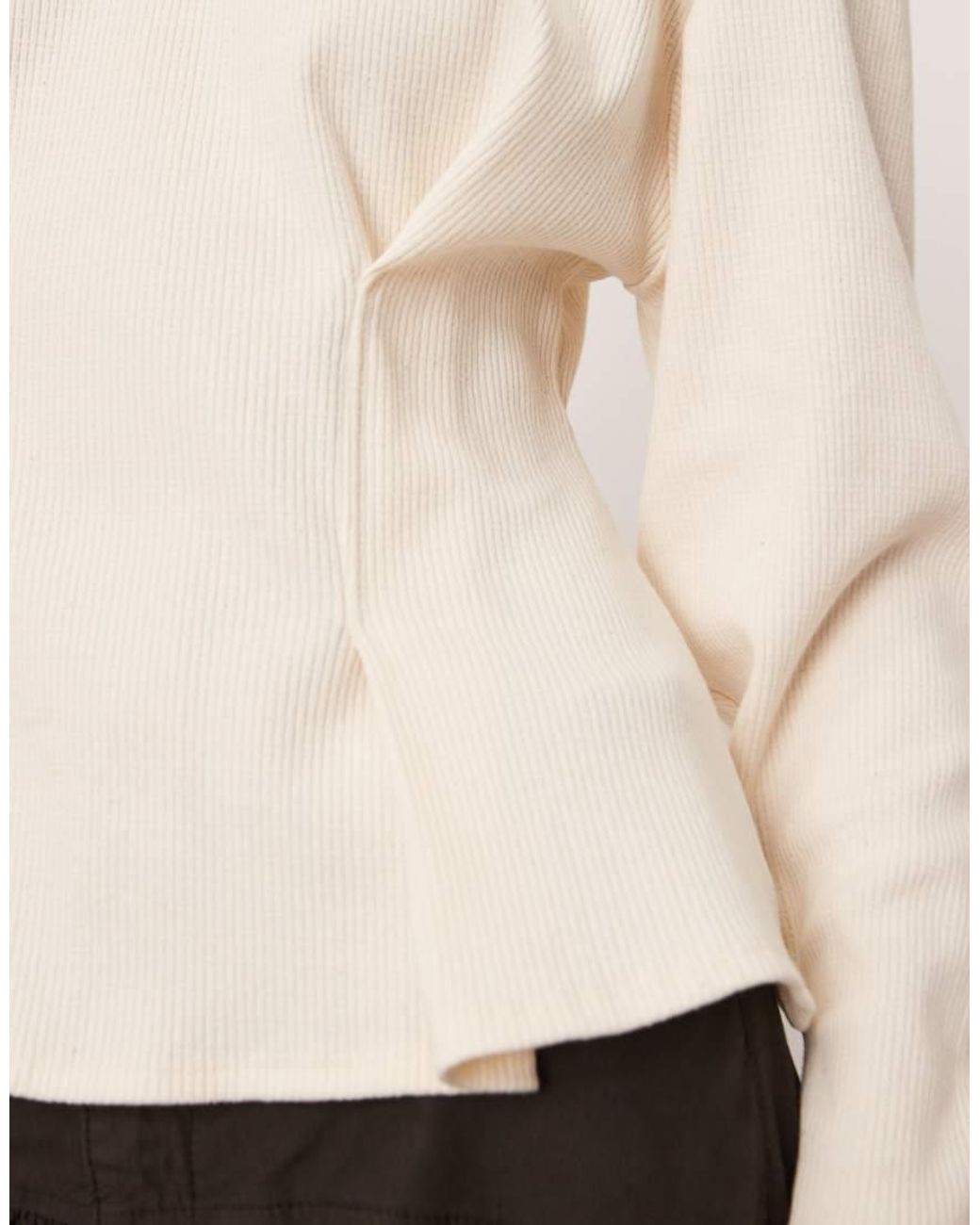 ARRANGE Natural Textured Top With Gathered Waist