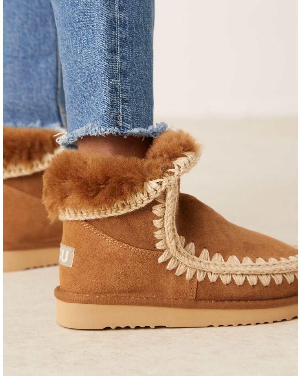 Mou Blue 18 Shearling-lined Suede Boots