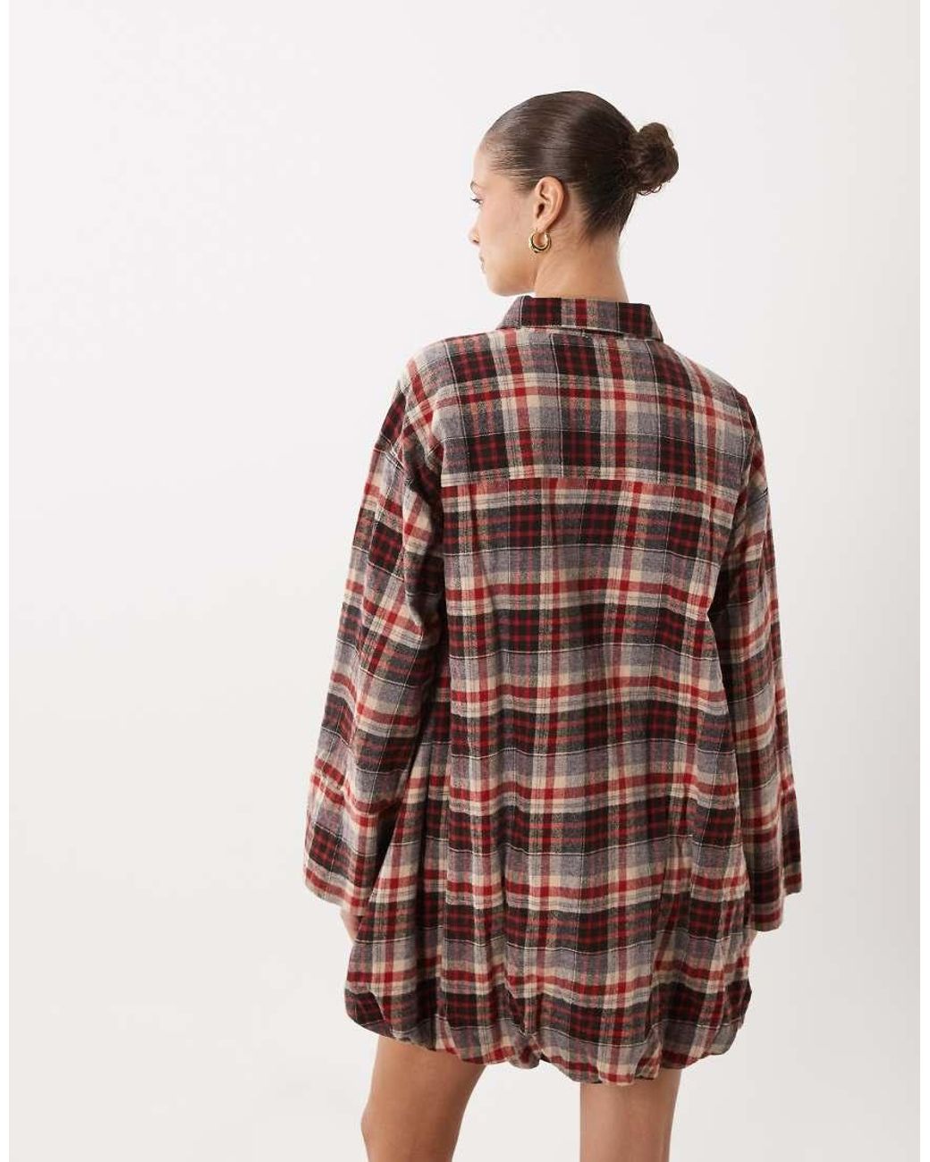 ASOS Pink Wide Cuff Shirt Mini Dress With Bubble Hem