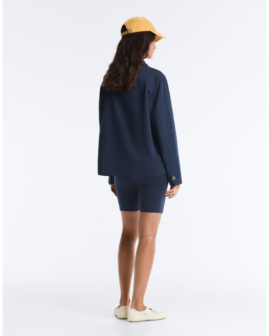 Oysho Blue Cotton Blend Pocket Jacket