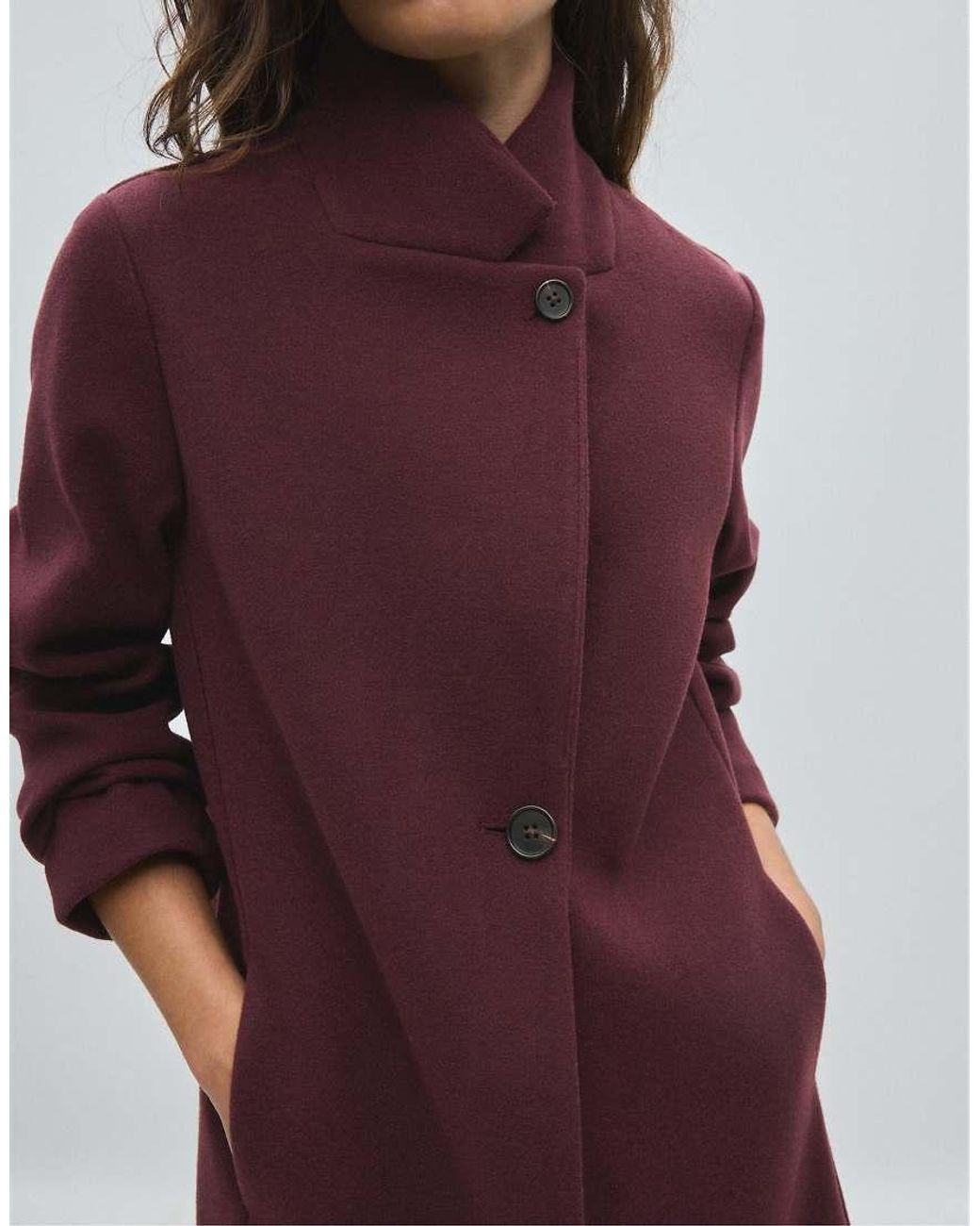 Stradivarius Purple Straight Soft-touch Coat