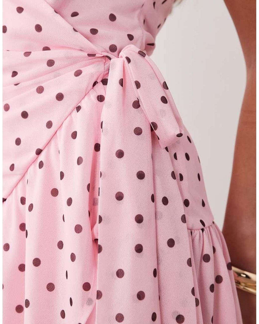 Gina Tricot Pink Sheer Wrap Mini Dress