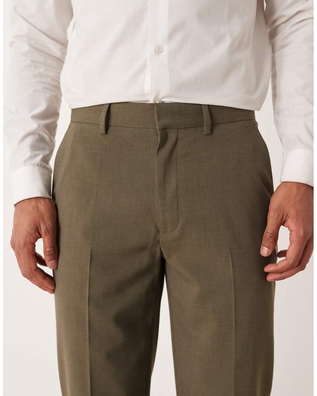 ASOS Natural Straight Suit Pants for men