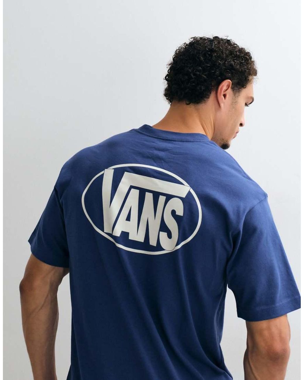 Vans Blue Oval Logo Loose Back Print T-shirt for men