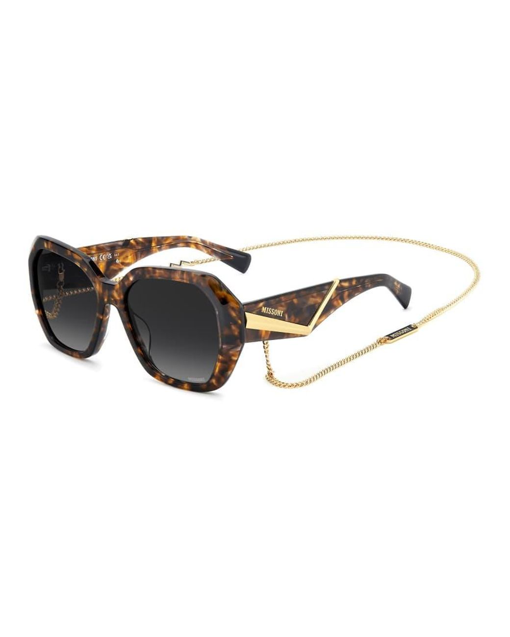 Missoni Sunglasses Black Oversized Chain Sunglasses With Dark Shaded Lenses