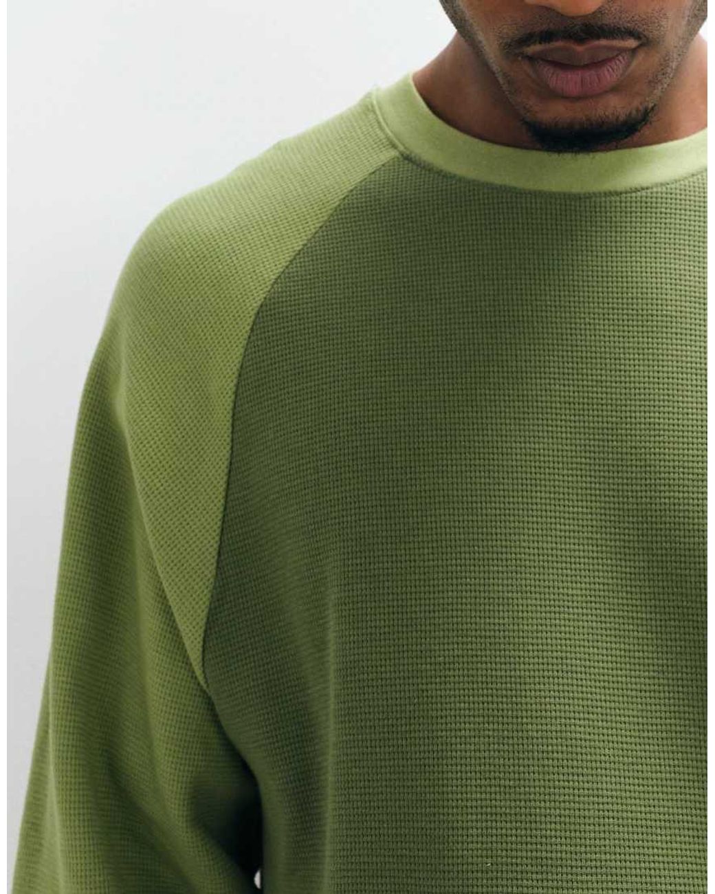 ASOS Green Boxy Oversized Long Sleeve Raglan T-shirt for men