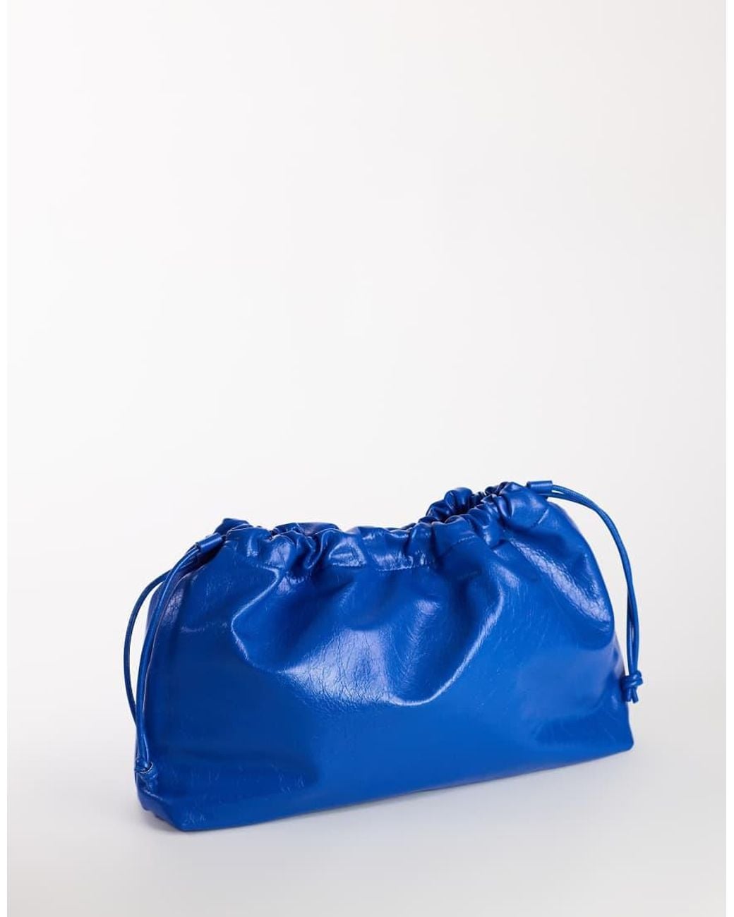 TOPSHOP Blue Chloe Oversized Ruched Pouch Clutch Bag