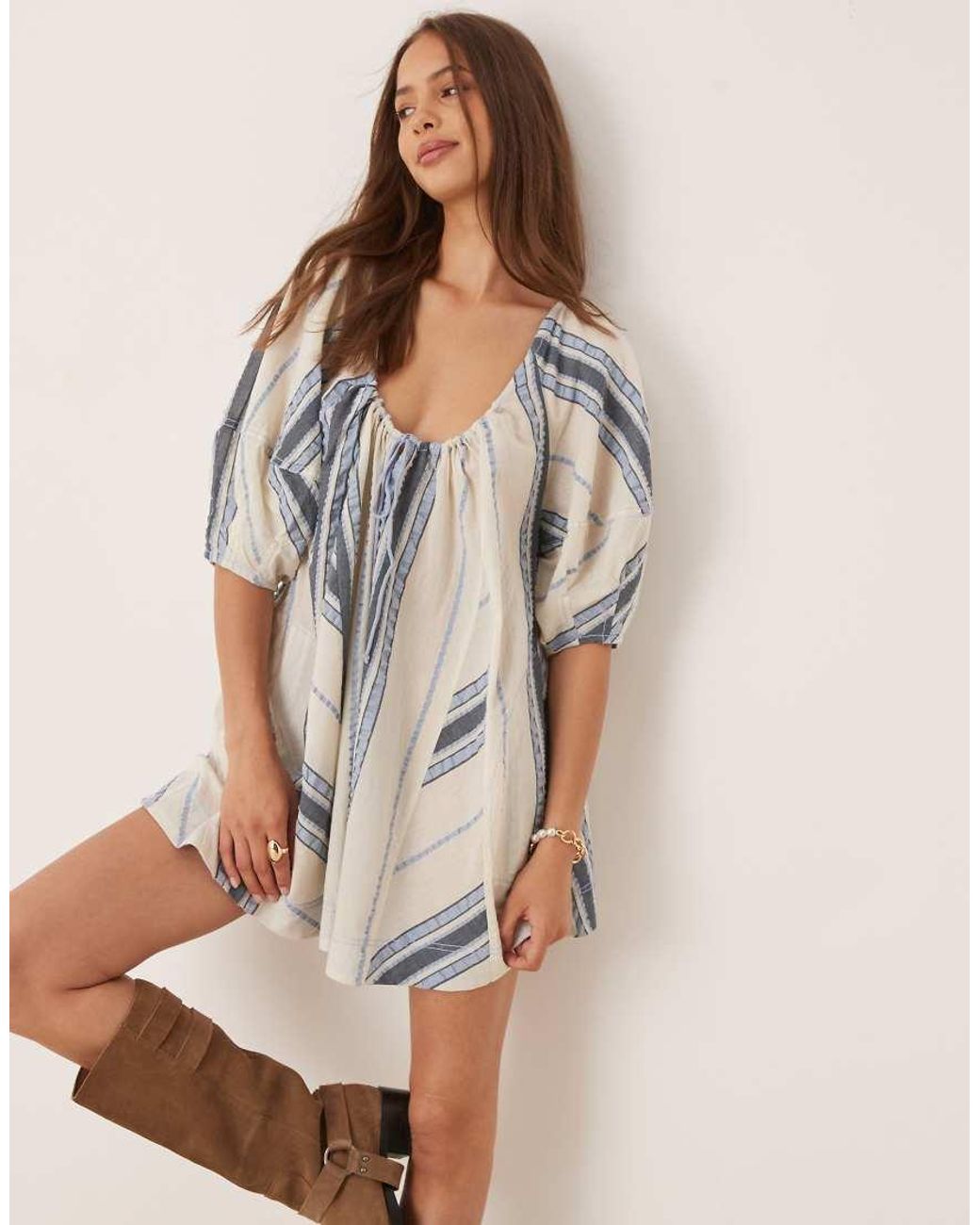 Free People Natural Bop Around Romper