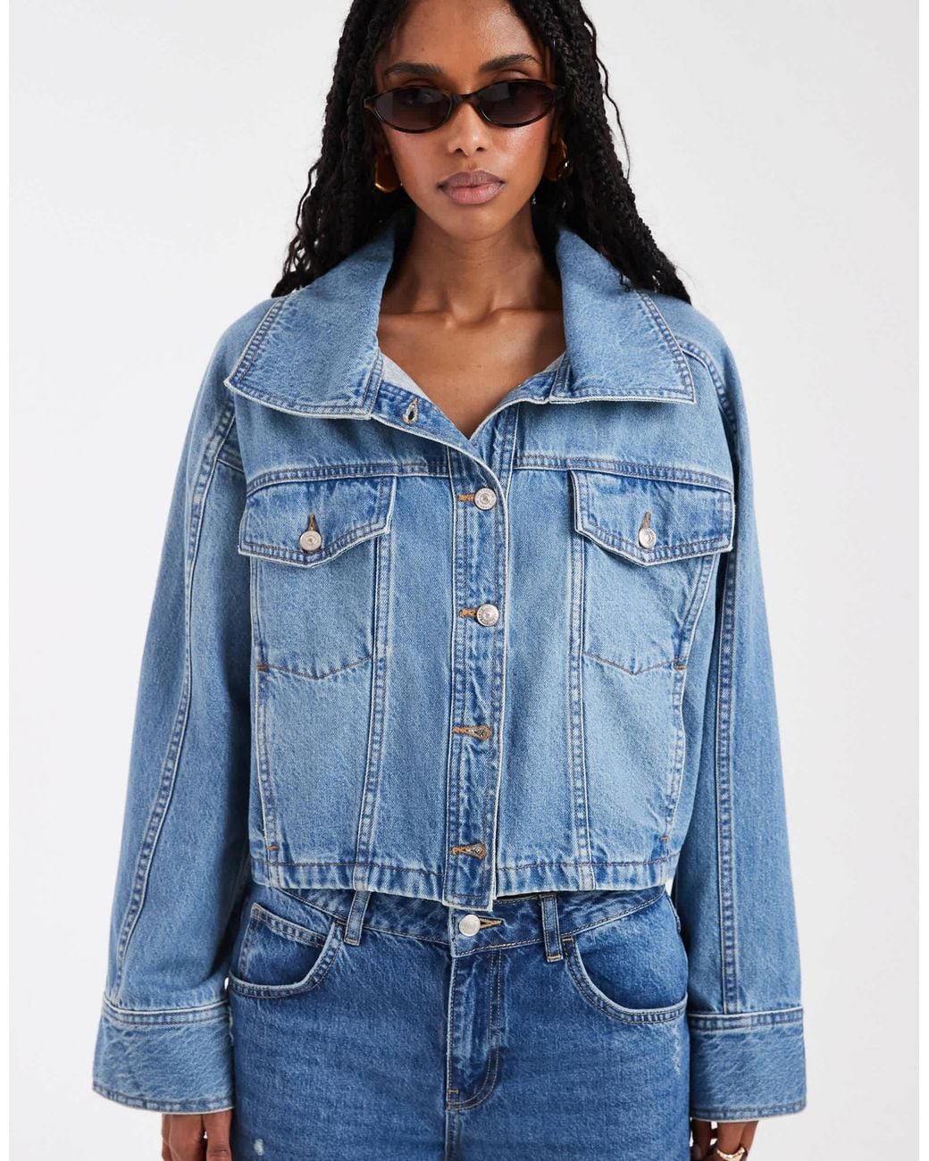 Free People Blue Side To Side Jacket