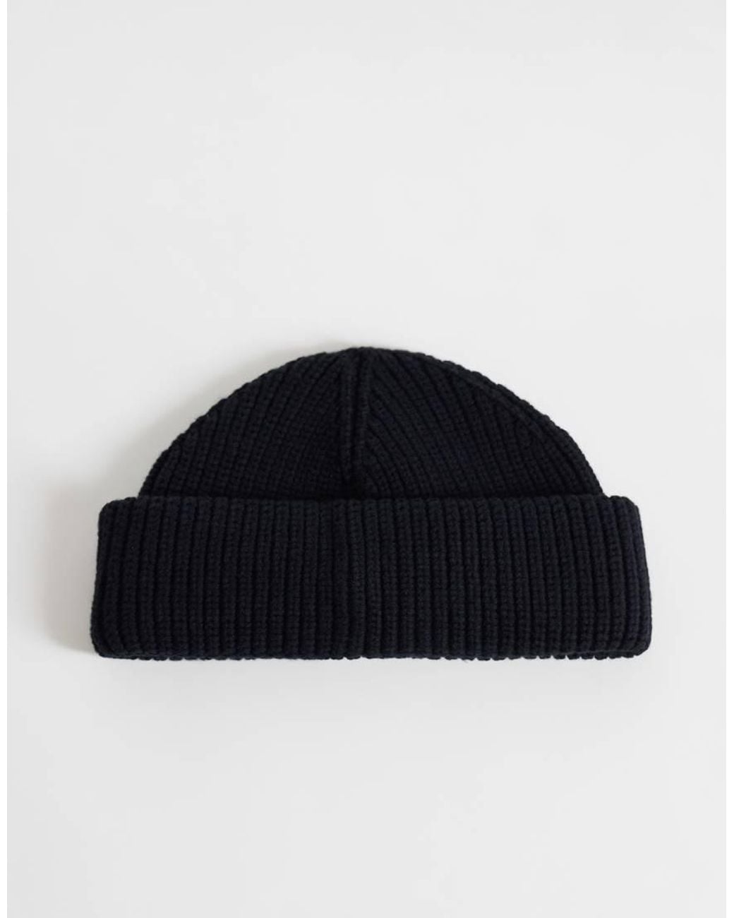 Barbour Blue Mosely Knitted Logo Fisherman Beanie for men