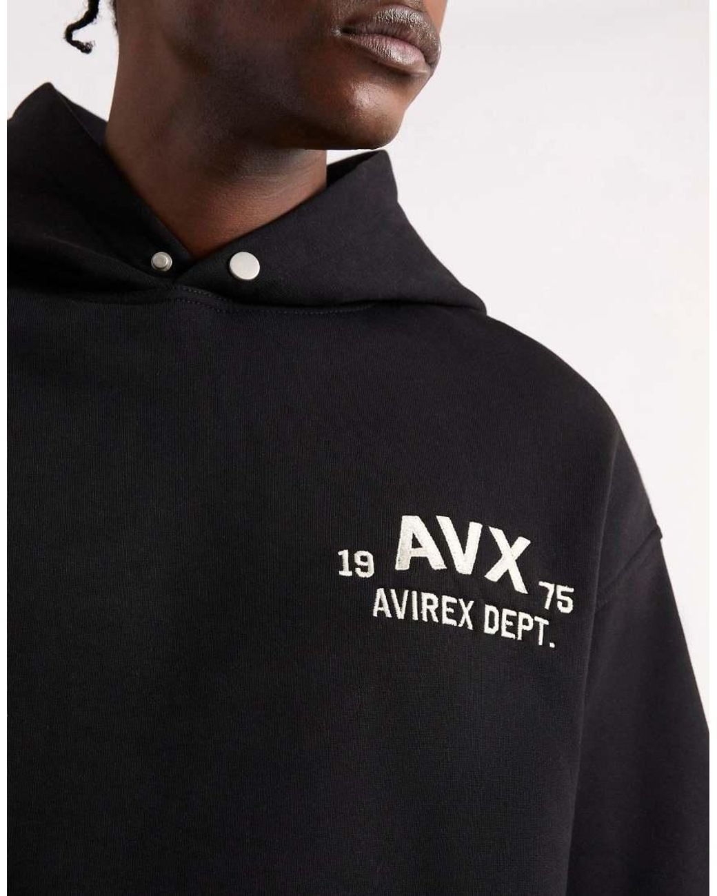 AVX Black Corp Over Head Long Sleeve Hoodie for men