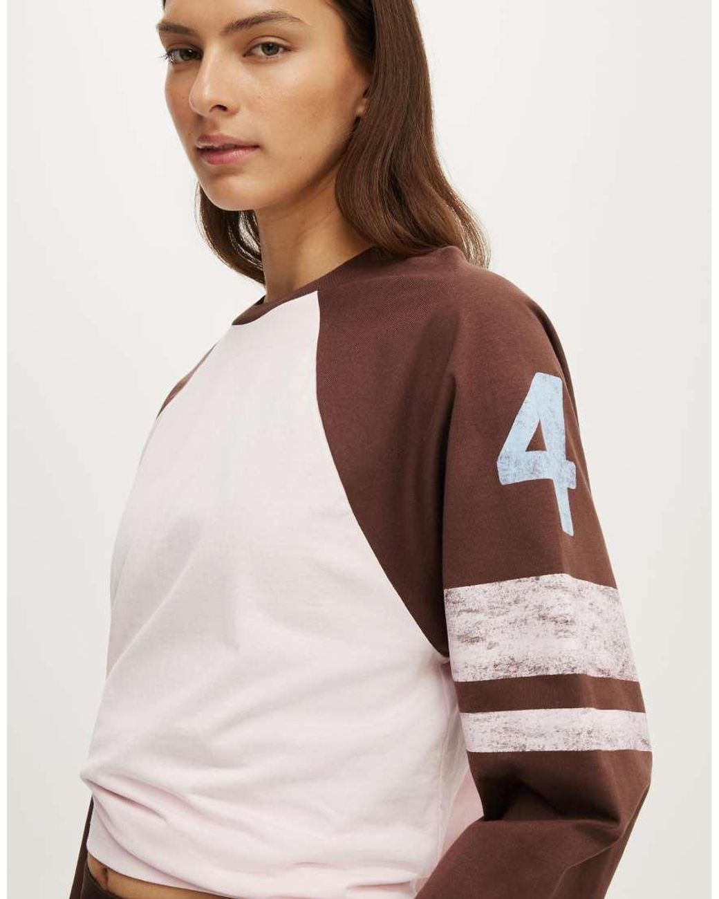Cotton On White Active Graphic Raglan Tee