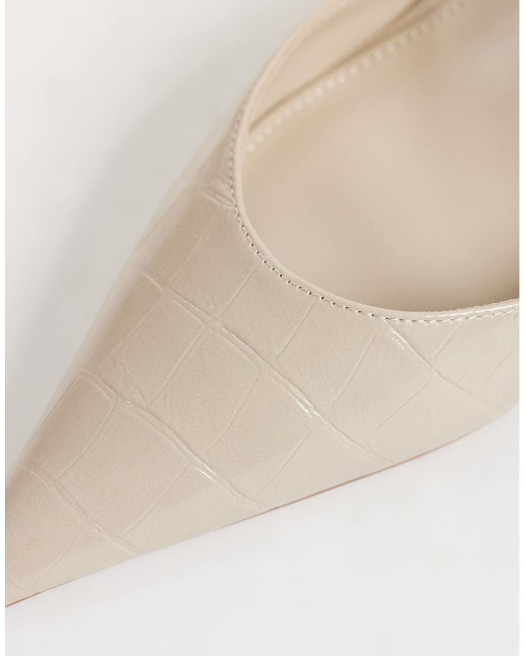 Mango Natural Heeled Pointed Slingback