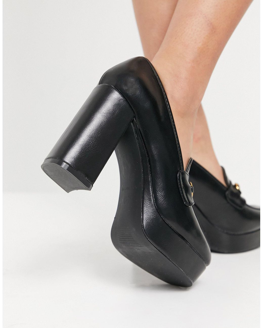 Wide fit heeled loafers new arrivals