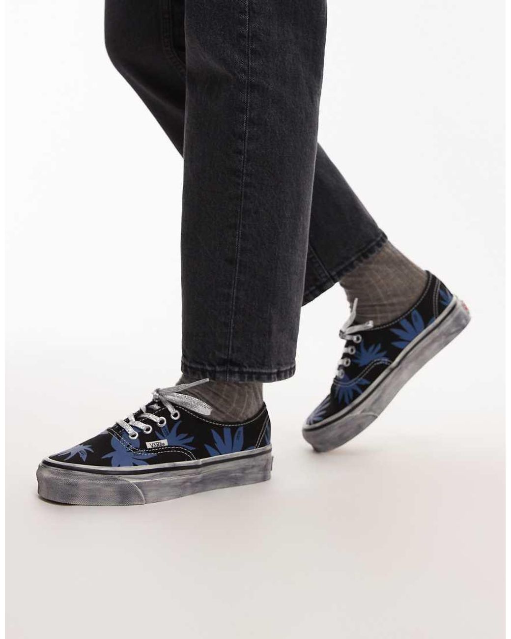 Vans Black Authentic Palm Tree Print Sneakers