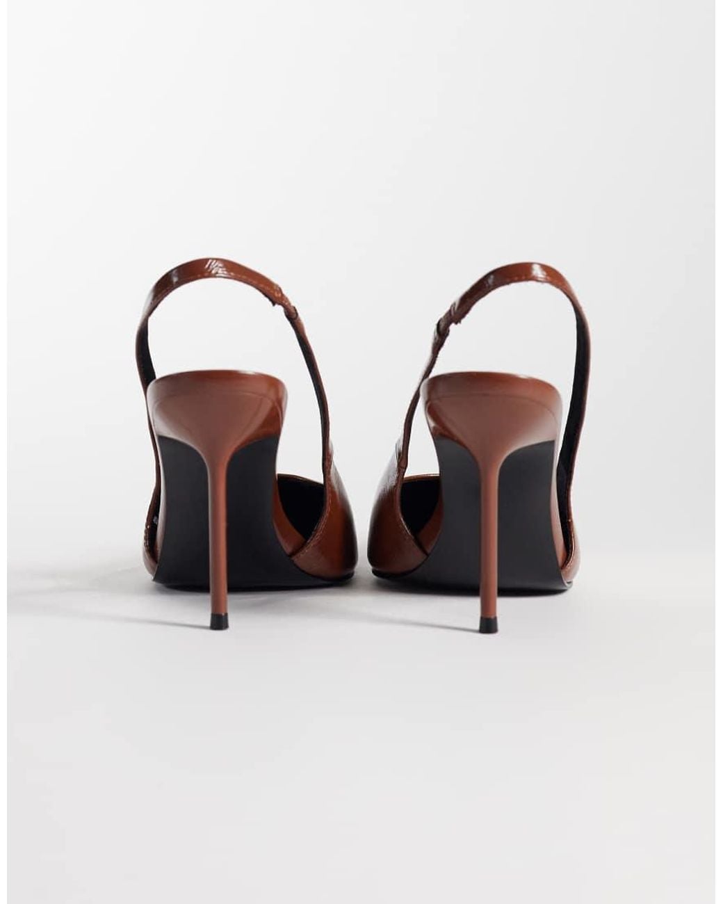 ASOS Brown Pronto Stiletto Slingback High Heeled Shoes