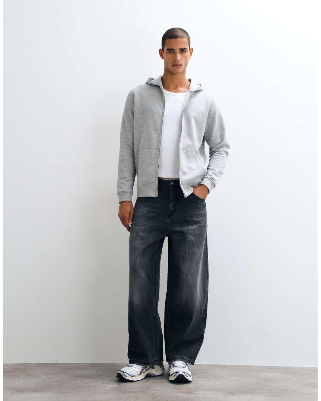 Bershka Black Super baggy Jeans for men