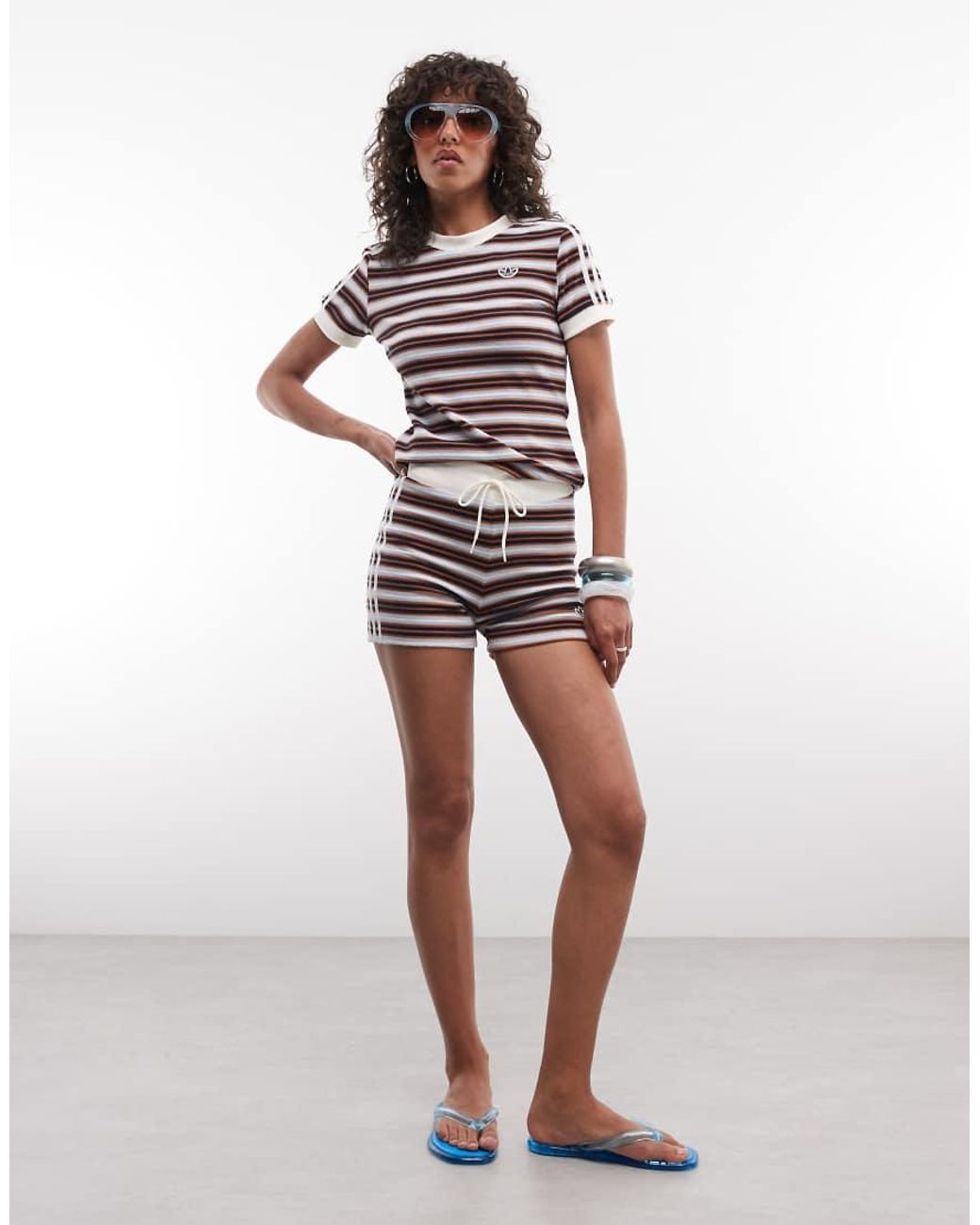 Adidas Originals White Terry Towelling Shorts