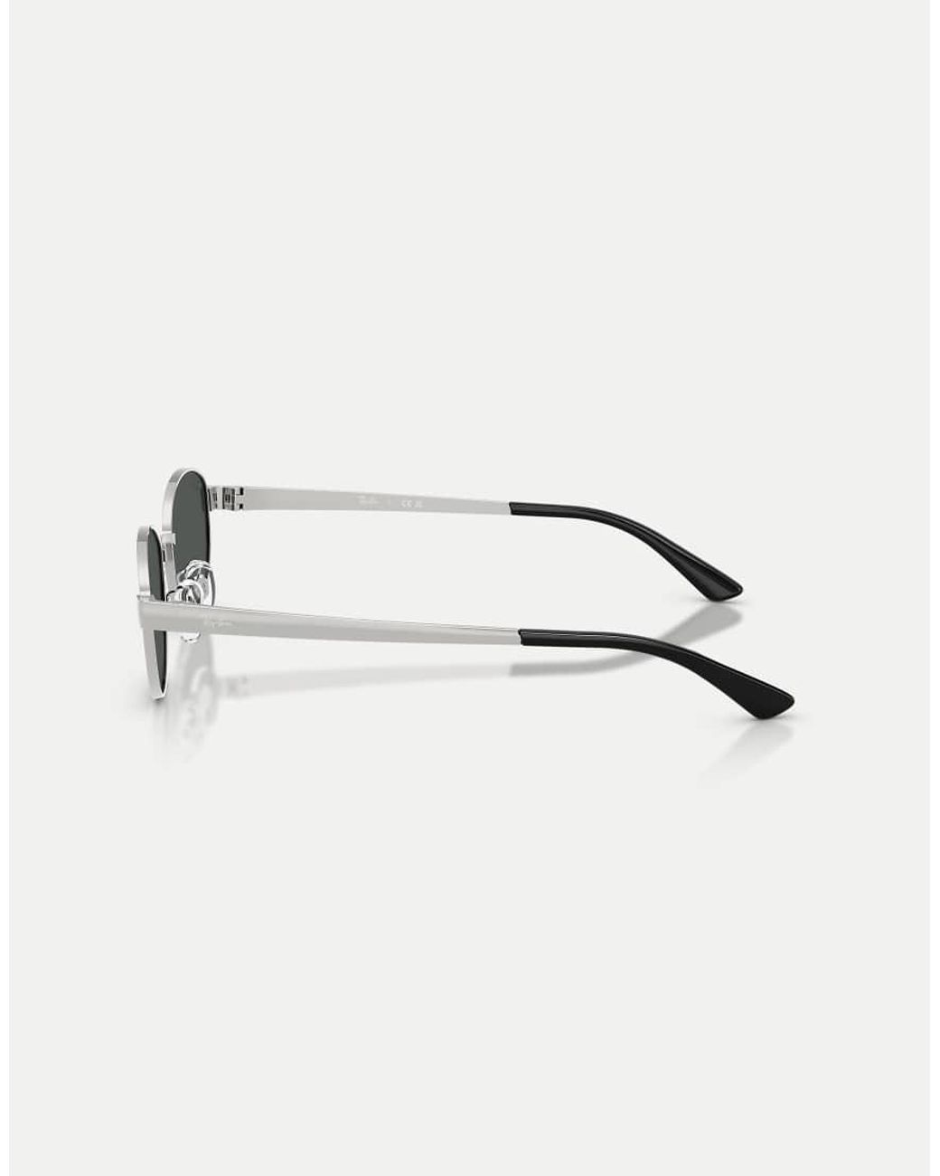Ray-Ban Metallic Oval Sunglasses With Lens
