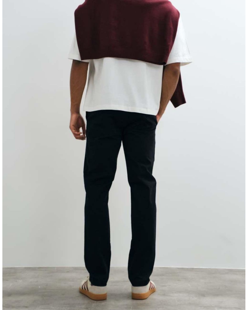 Threadbare Black Slim Leg Pants for men