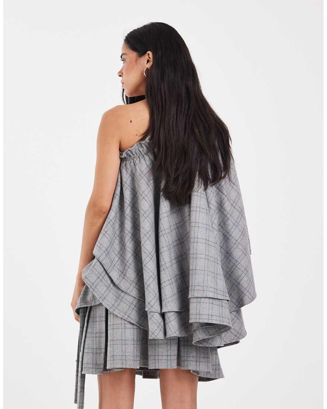 Muse Assembly Gray Ruffle Cape Frances Top