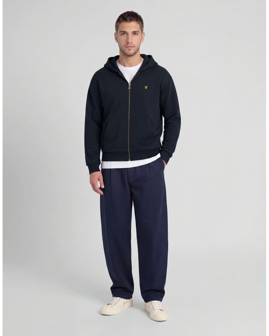 Lyle & Scott Blue Mid Layers Zip Through Hoodie for men