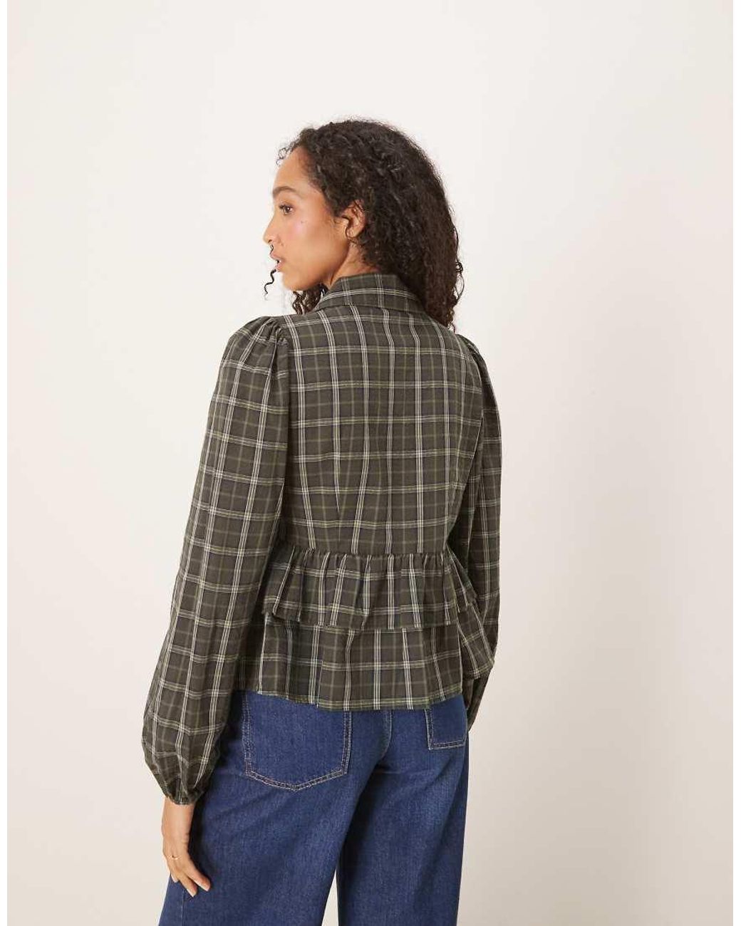 Y.A.S Multicolor Tie Front Collared Blouse