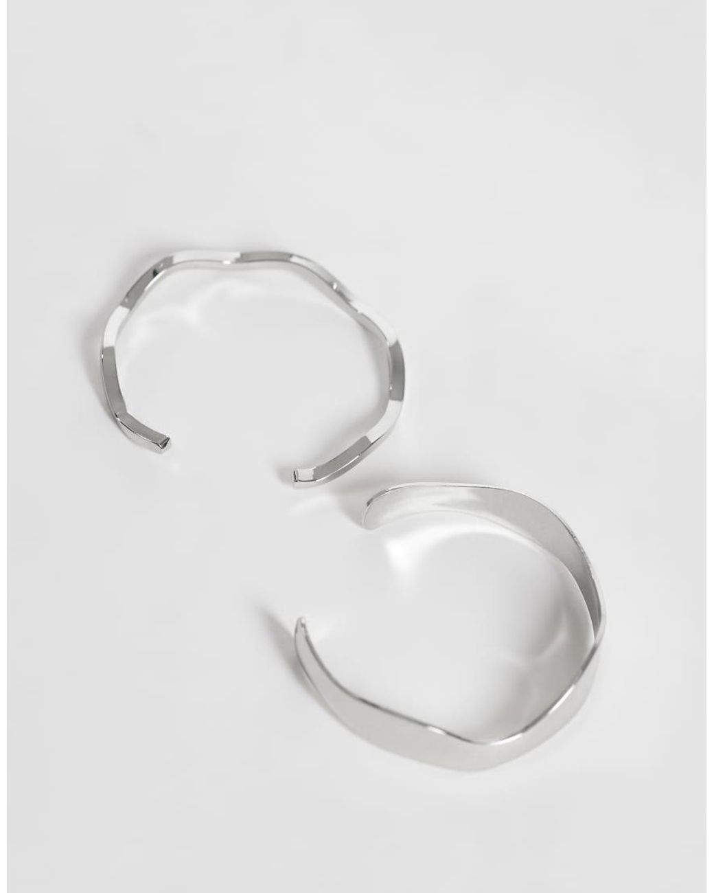 ASOS Gray Pack Of 2 Simple Cuff Bracelets