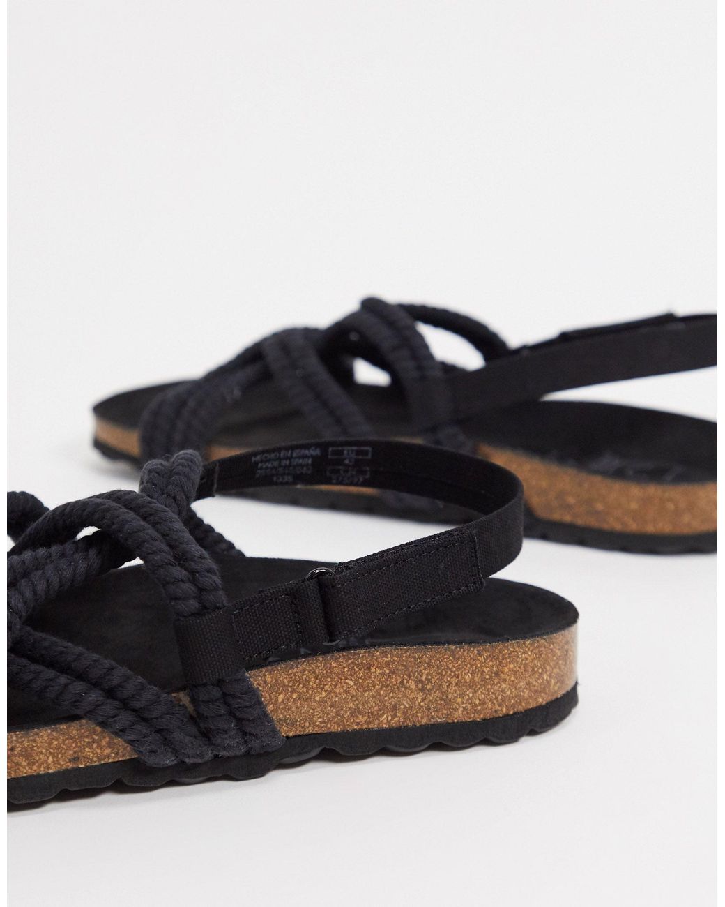 Pullu0026Bear Rope Sandal in Black for Men | Lyst