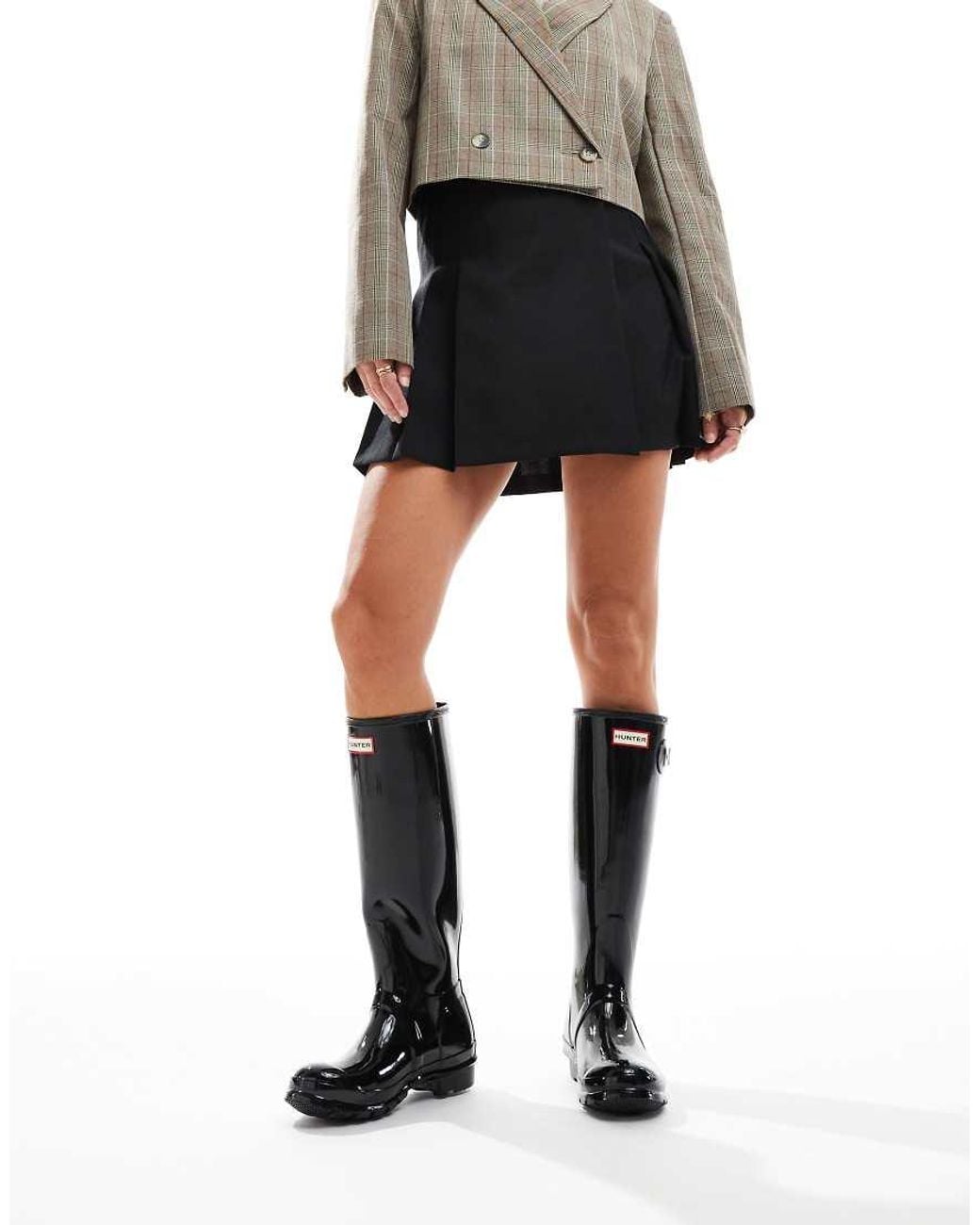 Hunter Black Original Tall Gloss Wellington Boots