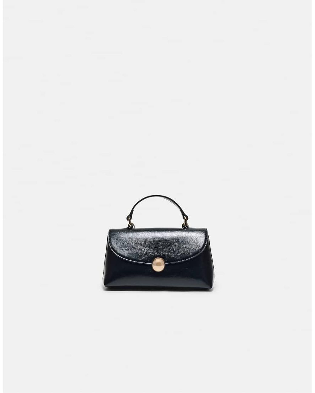 Stradivarius Blue Crossbody Bag With Ball Clasp
