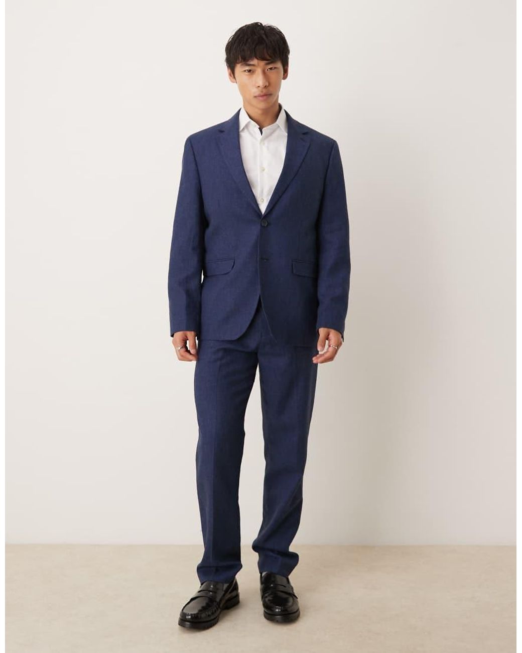 SELECTED Blue Malik Linen Blend Regular Fit Blazer for men