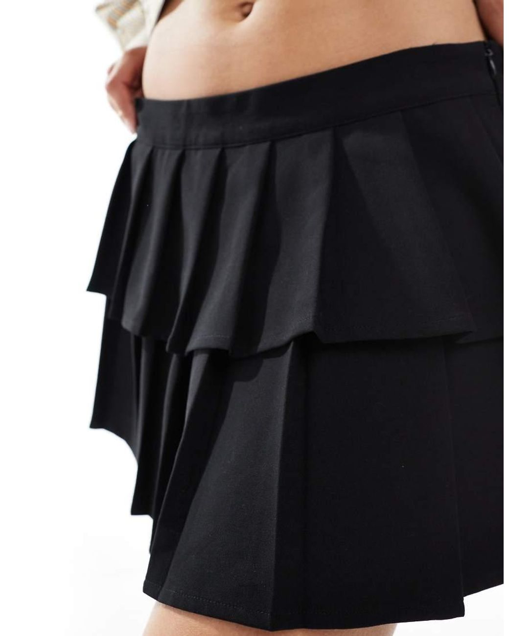 Cotton On White Luis Double Pleated Mini Skirt