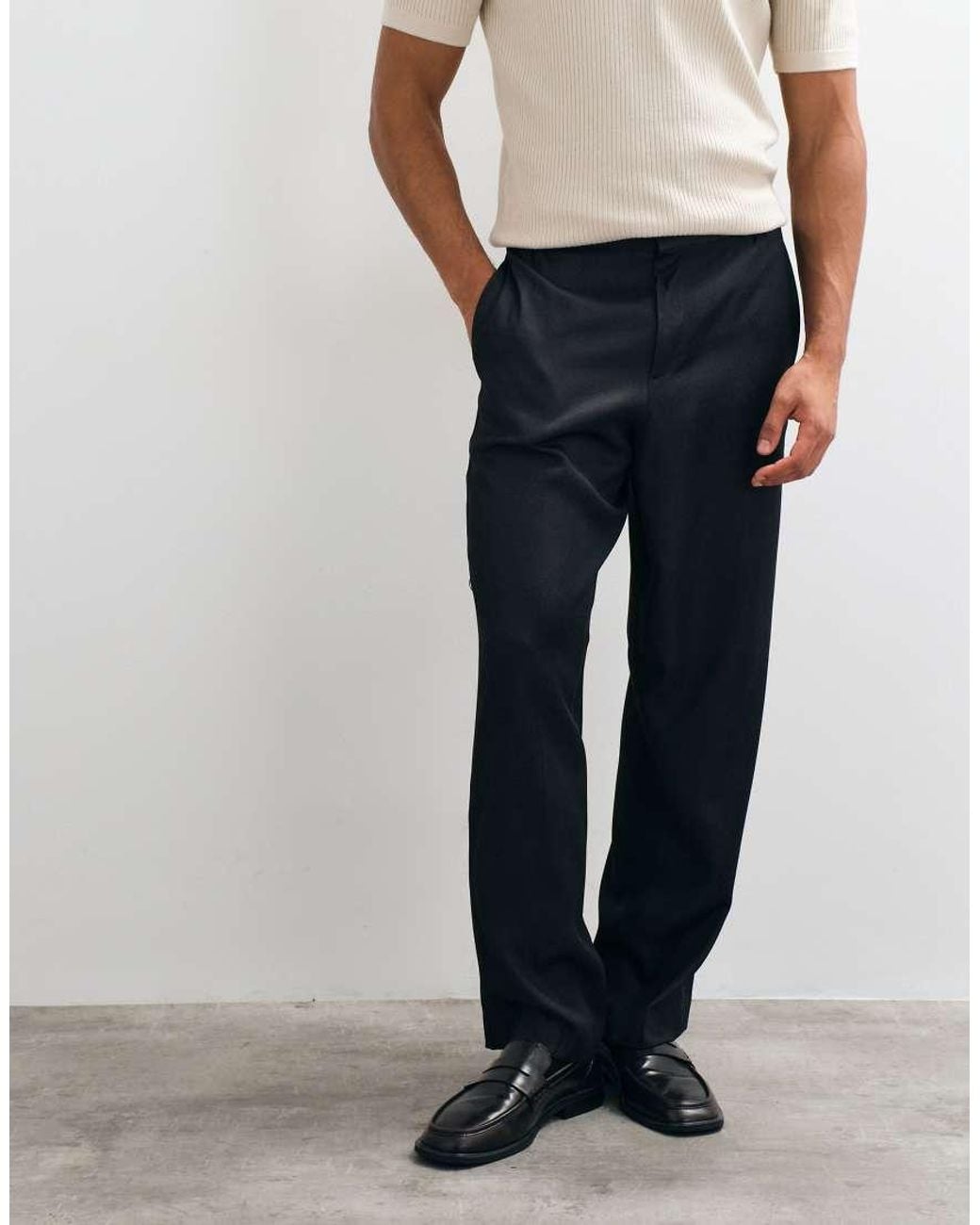 ASOS Black Wide Suit Trousers for men