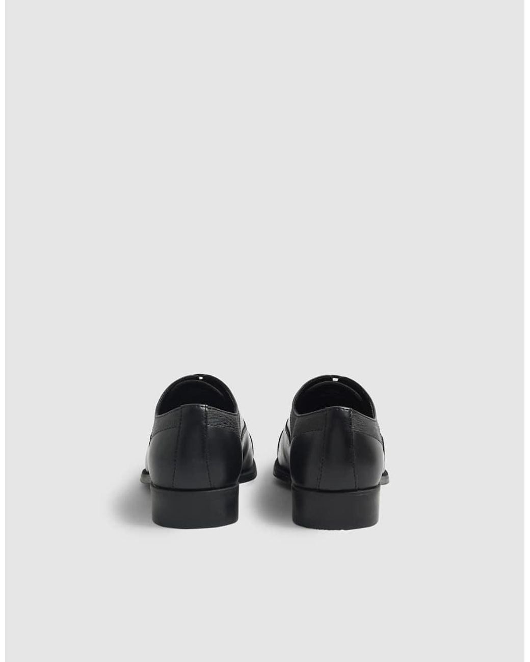 River Island Black Wide Fit Faux Leather Lace Up Shoes for men