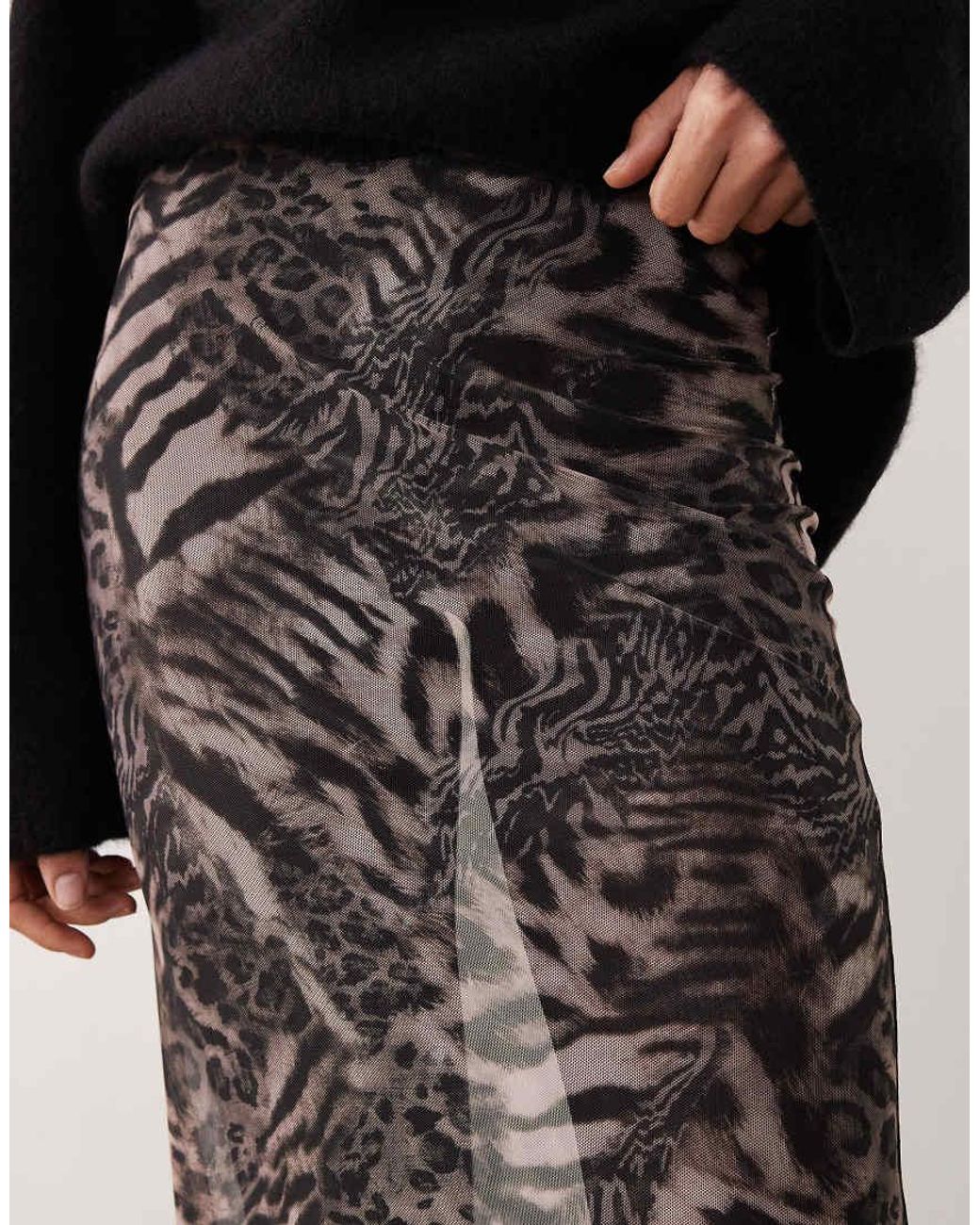ASOS Black Mesh Sheer Maxi Skirt