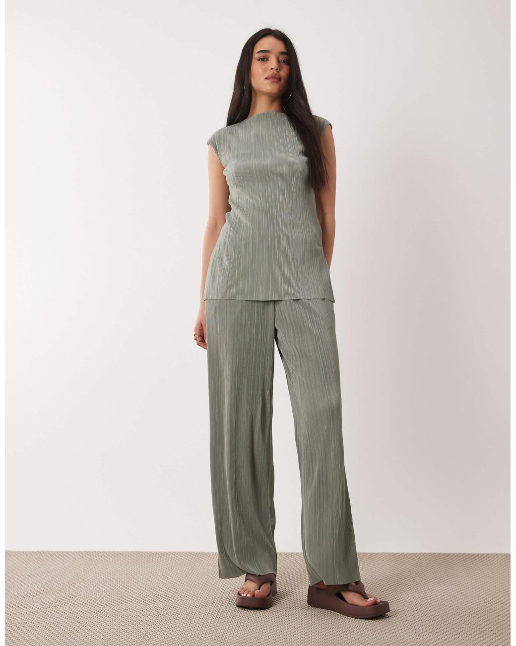 Calvin Klein Gray Plissé Tunic