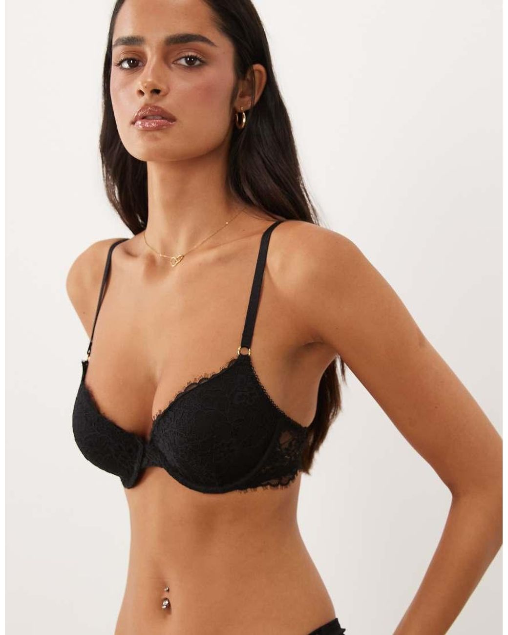 ASOS Black Tyla Eyelash Lace Molded Bra