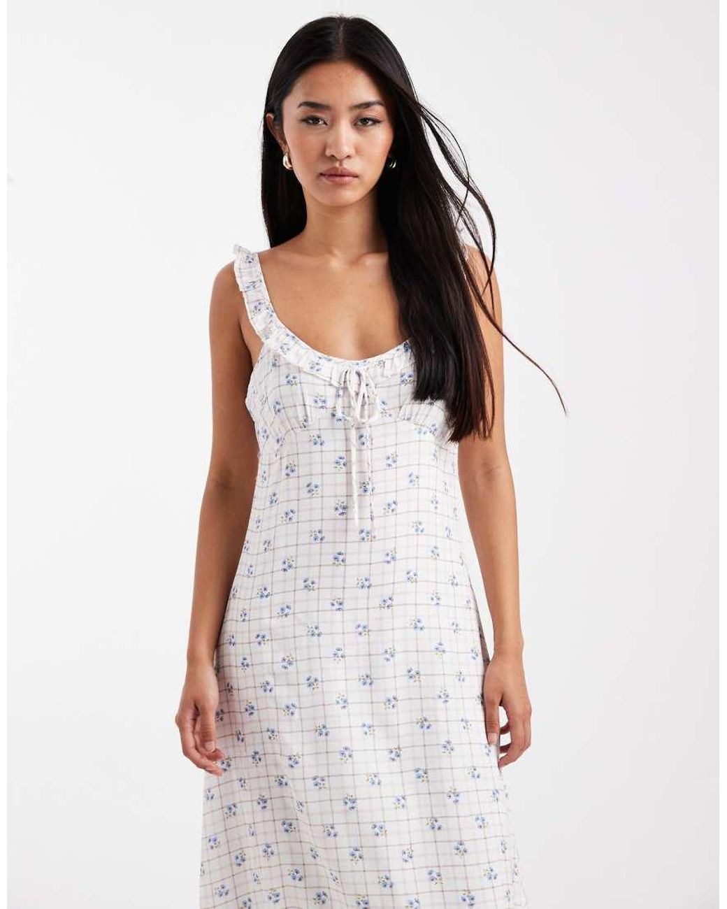 Cotton On White Layla Frill Midi Dress