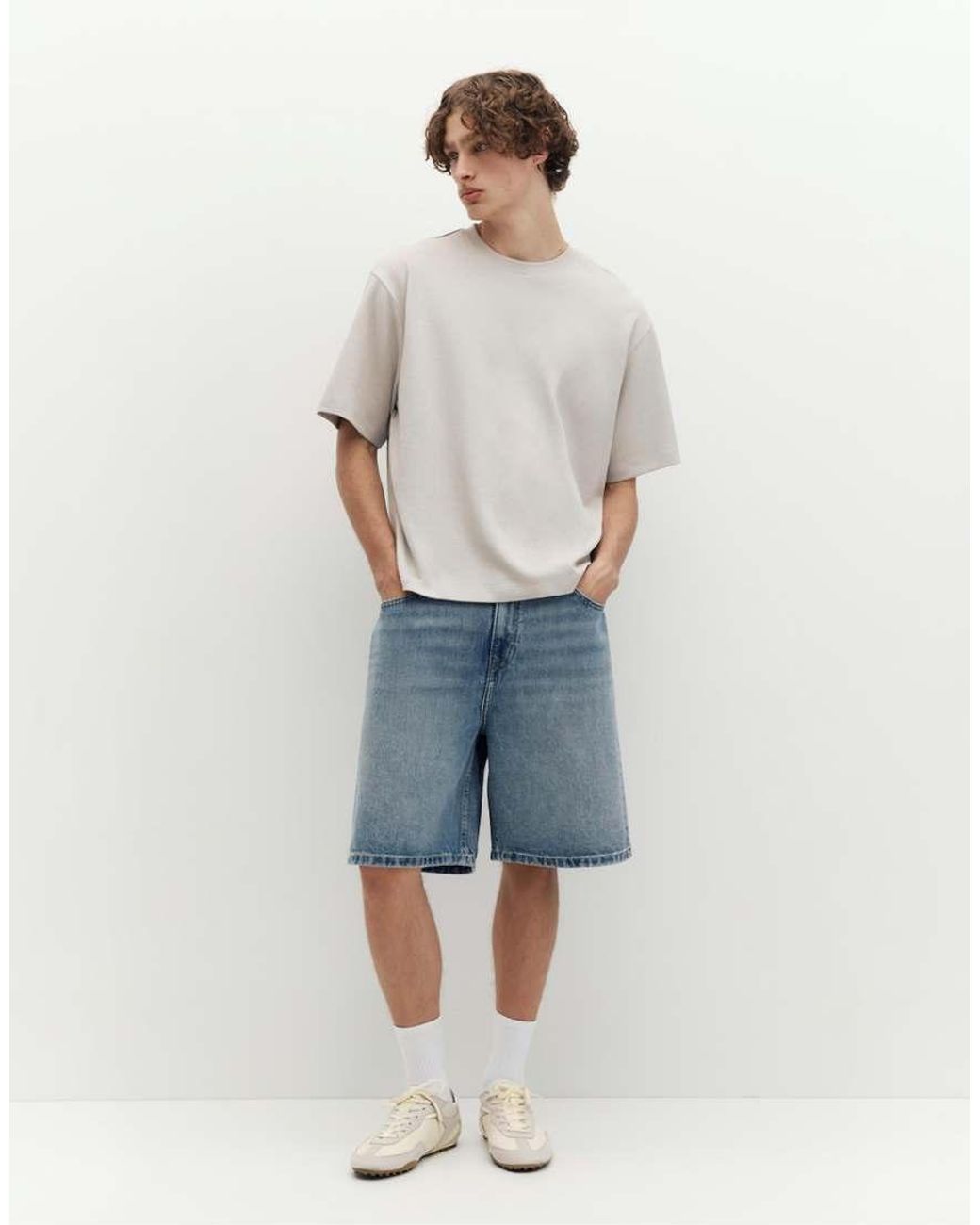 Pull&Bear Gray Boxy T-shirt for men
