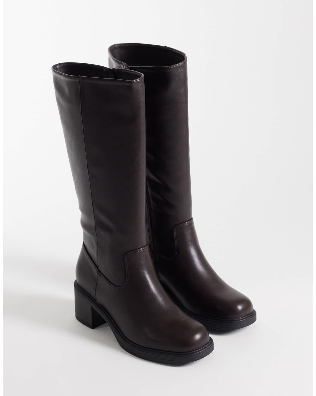 Glamorous Black Pull On Knee Boots